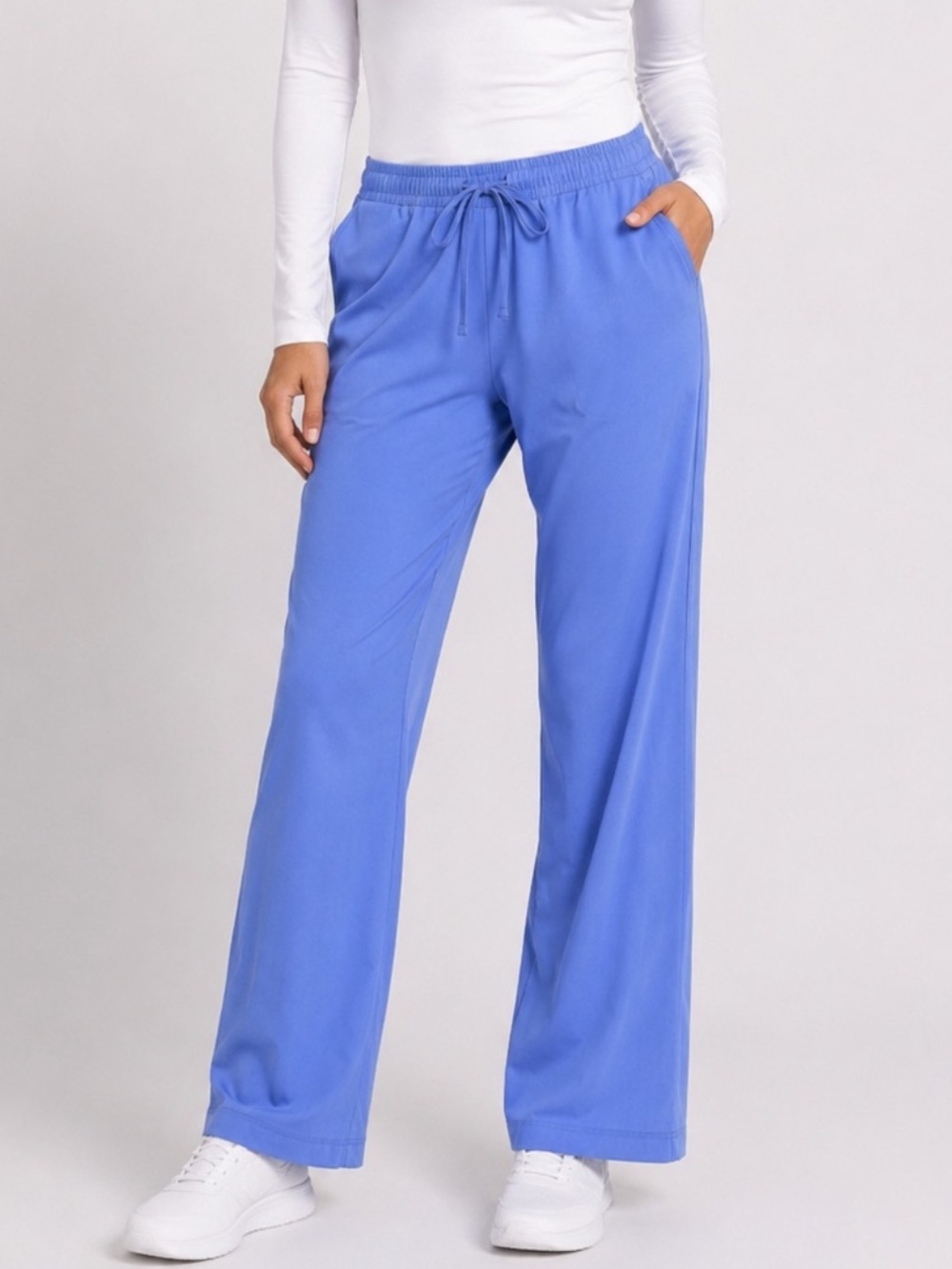 CHEROKEE TOUCH Scrub Pants 2X Ceil Blue Straight Leg Extra Soft NWT